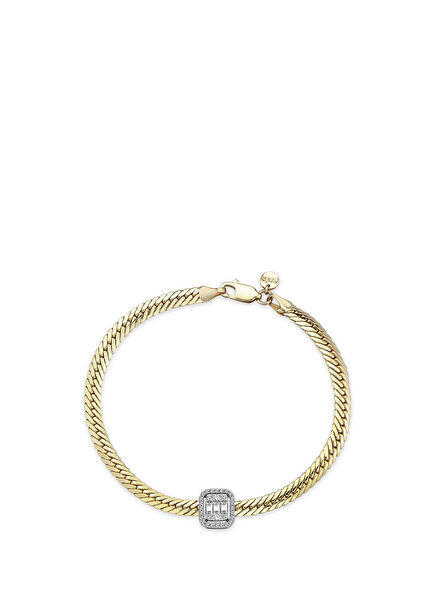 Pars Arte 14K Yellow Gold Women's Diamond Bracelet