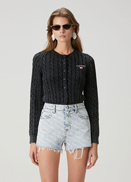 Smoked Knit Textured Cardigan