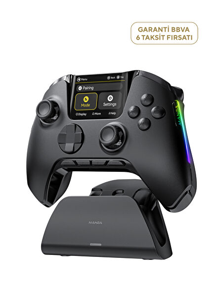 One Siyah 2” Manyetik Stand PC/Switch/Android/iOS Desteği Kablosuz Gamepad