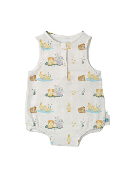 Petits Caneton Muslin Unisex Baby Sleeveless Jumpsuit