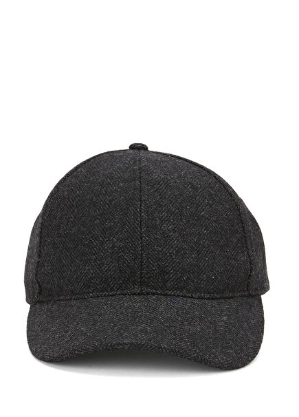 Gri Yün Karışımlı Erkek Şapka