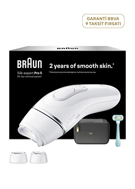 Silk·expert Pro 5 IPL Lazer Epilasyon Aleti + Çanta + Gillette Venus + 2 Başlık PL5234