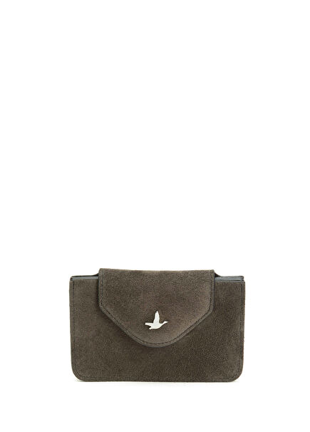 Anthracite Women's Suede Card Holder