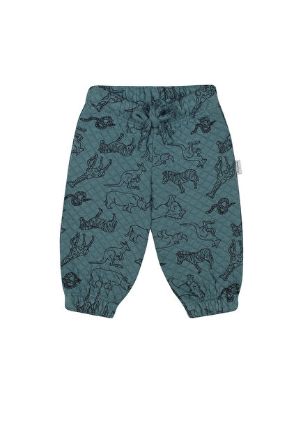Hayvanlar Alemi  Yeşil Kapitone Erkek Bebek Eşofman Pantolon