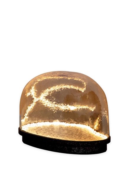 Gambia Honey Color Glass Led Table Lamp