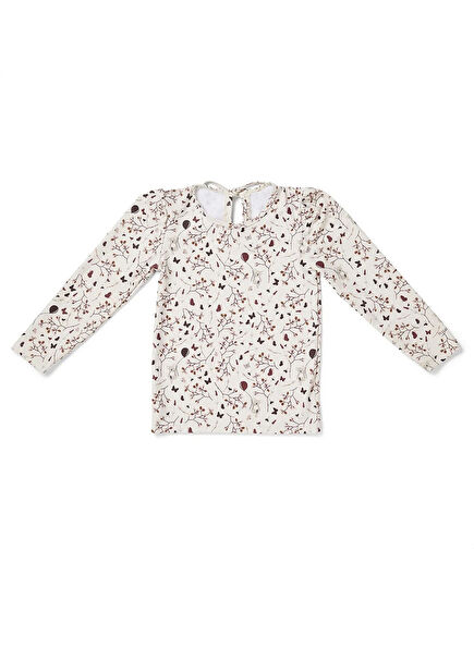 Anne Çiçekli NU402 UV Korumalı Kız Çocuk Uzun Kollu Mayo T-shirt