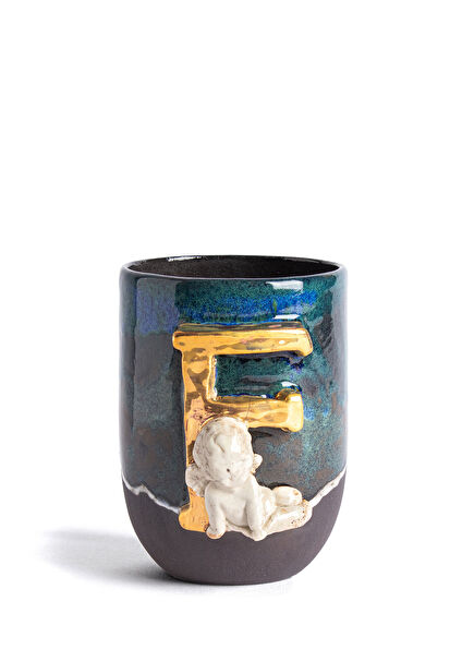 Angel F Harfli Antik Seramik Kupa