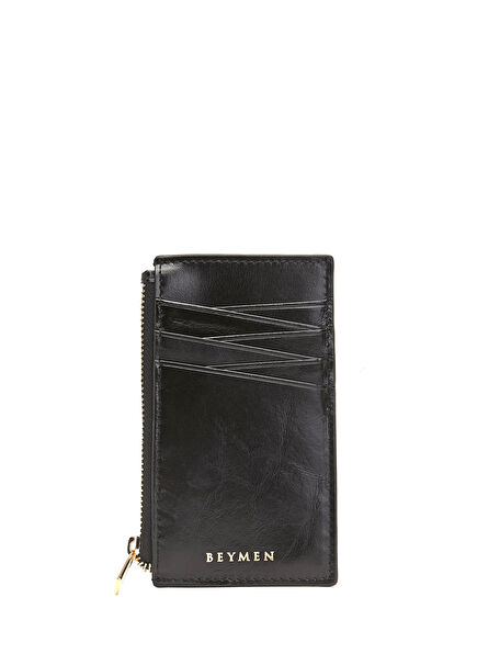 Classic Black Women Leather Card Holder