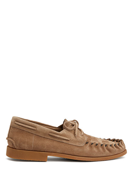 Beige Men's Leather Loafer