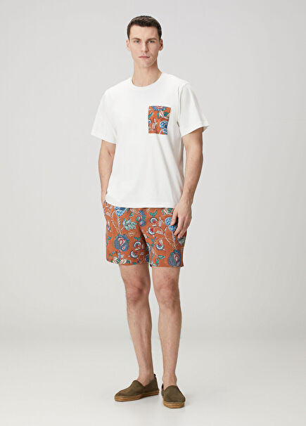 Olbia Kahverengi Etnik Desenli Şort