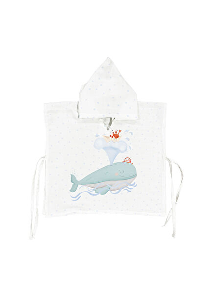 Organik Pamuk Müslin Bebek Çocuk Panço Bornoz