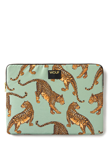 Emerald Leopard Print 15" 16" Laptop Case