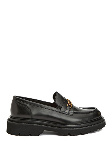 Black Women's Leather Loafer
