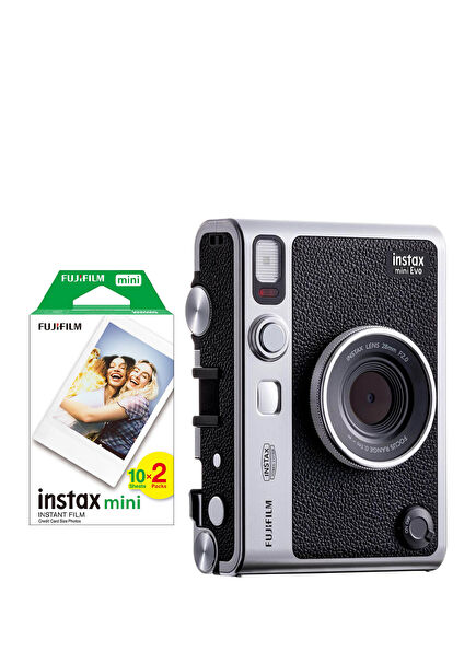 Instax Mini Evo Siyah Fotoğraf Makinesi + 20'li Film