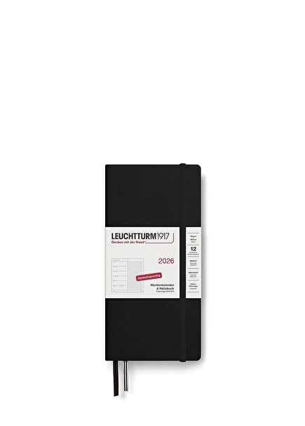 Black Dotted Wallet English 2026 B6+ x A6 Weekly Planner & Planner Book 2026372877