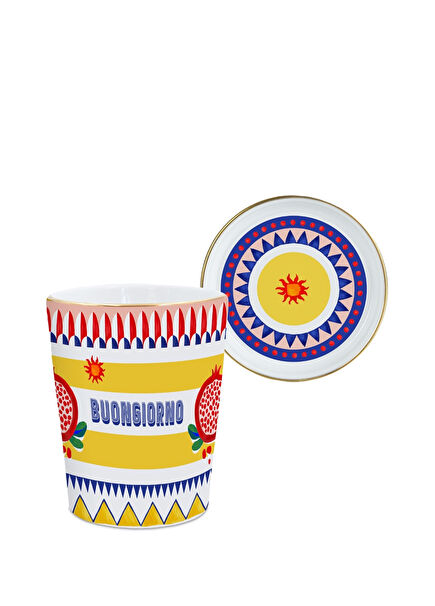 Dolce Vita Pomegranate Patterned Porcelain Lid Mug