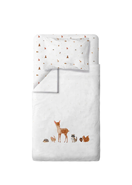 Forest Amigos %100 Organik Pamuk Saten Bebek Çocuk Nevresim Takımı 160 x 220 cm