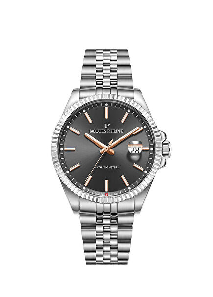 JPQGS591346V2 Metalik Gri Çelik Erkek Kol Saati