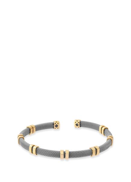 Silver and Gold Men's Handcuff Bracelet
