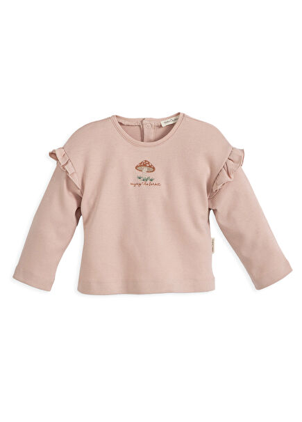 Woodland Pembe Uzun Kollu Kız Bebek Sweatshirt