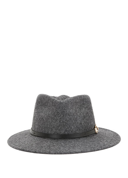 Grey Band Detail Women's Wool Hat