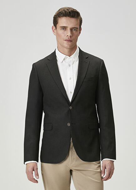 Anthracite Eyelet Textured Blazer