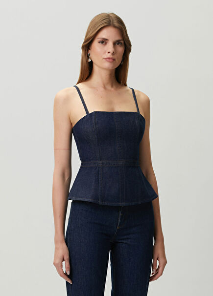 Isabella Dark Navy Denim Bustier