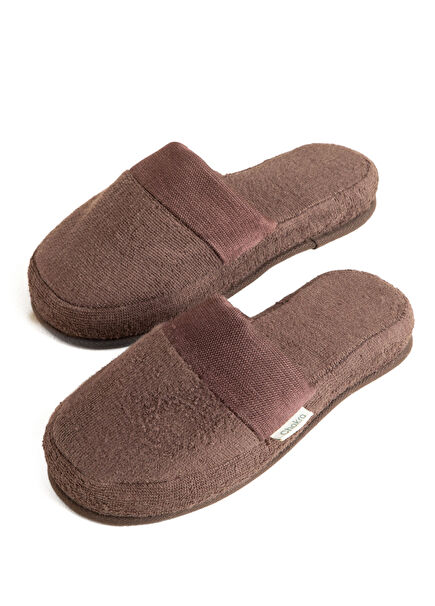 Floss Dark Brown Cotton Unisex House Slippers