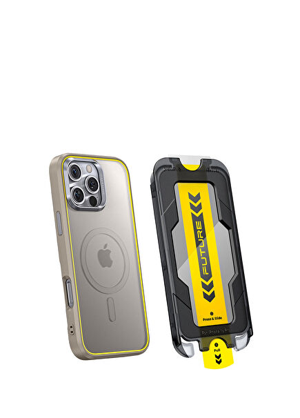 The Future Iphone 16 Pro Max Desert Titanium Tam Kaplayan Kırılmaz Temperli Camlı Ekran Koruyucu