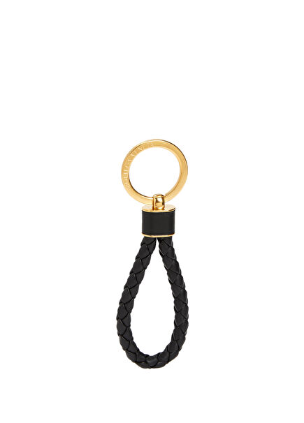 Black Gold Leather Keychain
