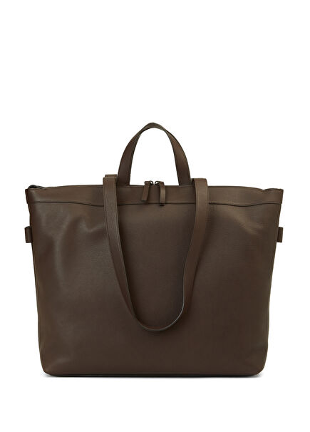 Brown Men's Leather Backpack