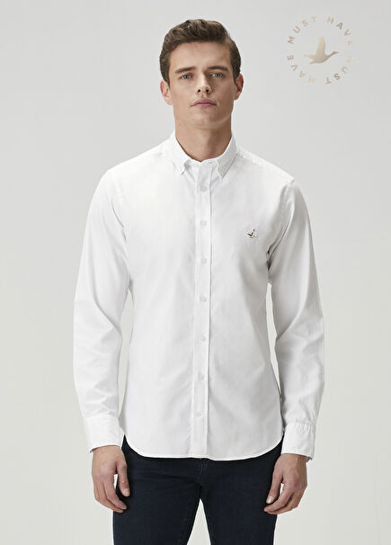Slim Fit White Oxford Shirt