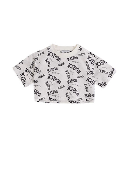 White Printed Girls Tshirt