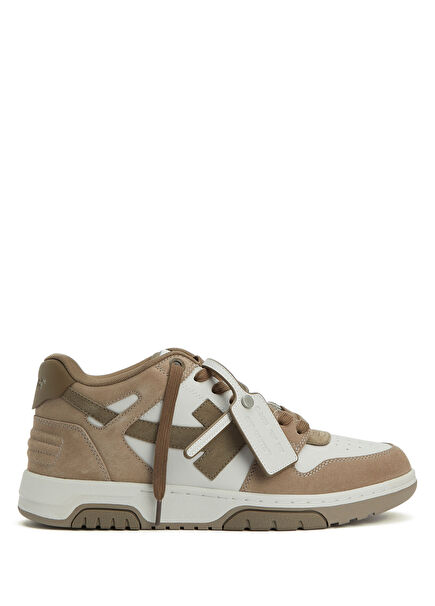 Out Of Office Beige Men's Leather Sneakers