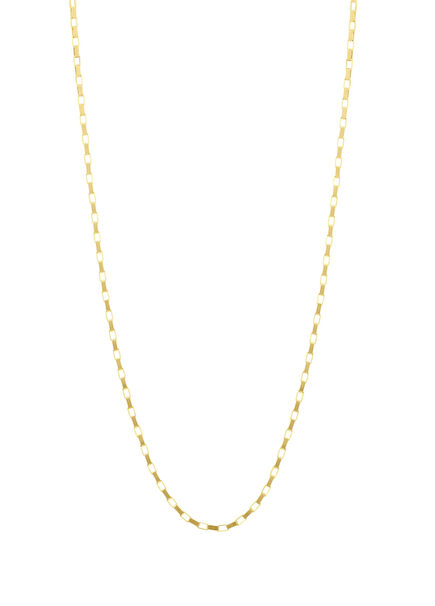 Cube Paper Clip 14K Gold Men's Chain Necklace