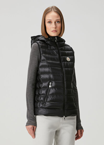 Glygosse Siyah Kapüşonlu Yelek