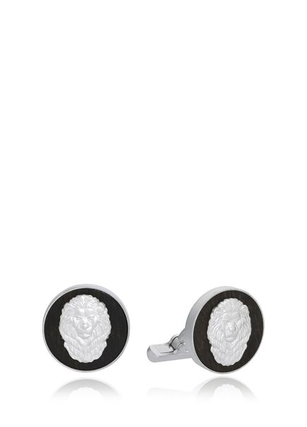 Leo Sterling Silver Ebony Cufflinks