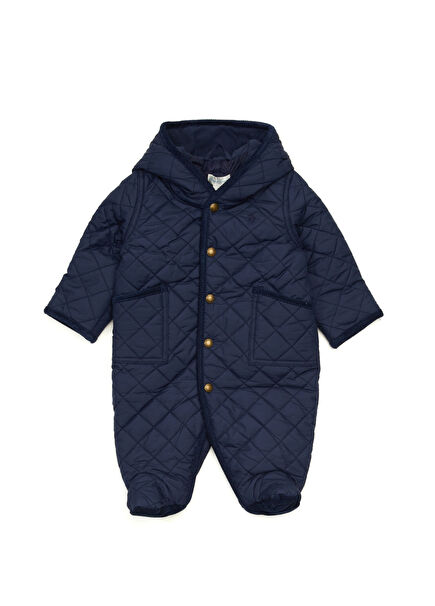 Navy Blue Baby Boy Quilted Jumpsuit