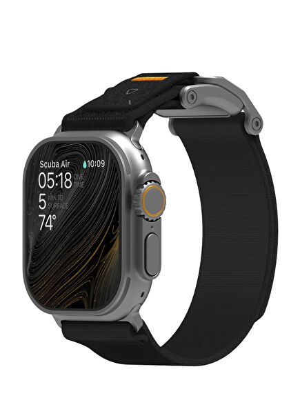 Watch Ultra 1-2 & Series 10/9/8/7/6 Compatible Mag Buckle Magnet Slim Black Smart Watch Band