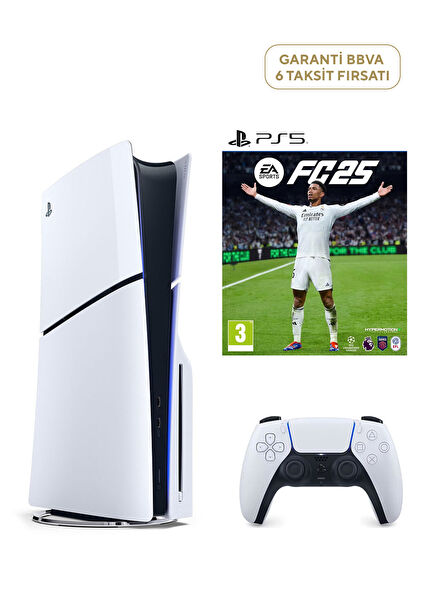 PlayStation 5 1 TB Slim CD Edition Oyun Konsolu + PS5 FİFA 25 - FC 25 Oyunu