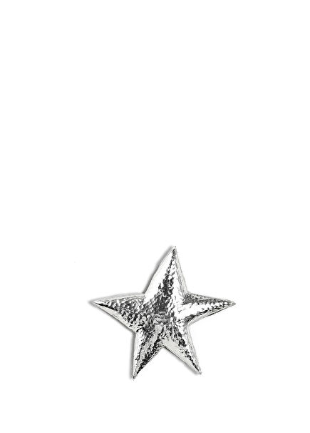 Star Button Clip Silver Plated 2-Pack Women's Hair Accessory