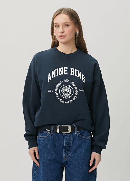 Miles Lacivert Logolu Sweatshirt