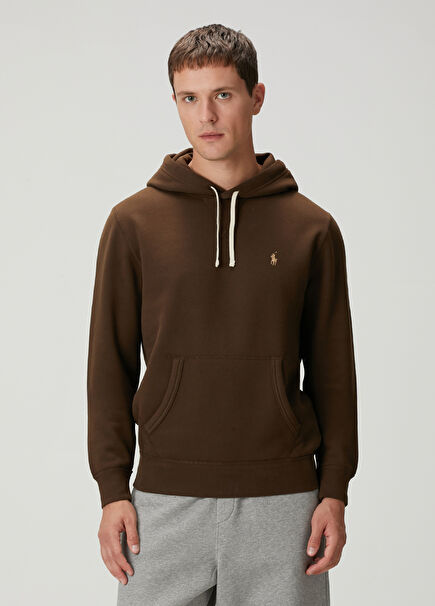 Kahverengi Kapüşonlu Sweatshirt