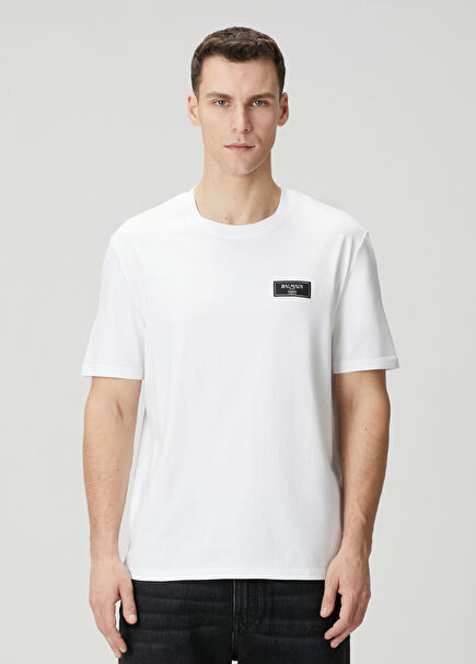 White Logo Patched T-Shirt