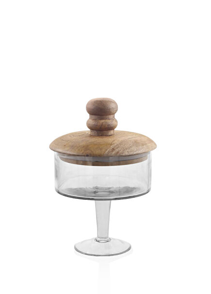 Madera Pedestal Cookie Jar 16x7 cm