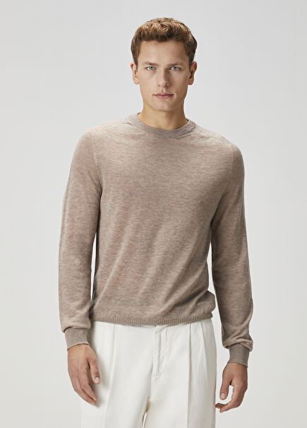 Beige Wool Knitwear