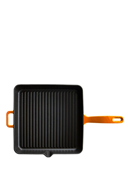 Kitchenware Amusant Turuncu Döküm Kare Izgara Tava 25 cm