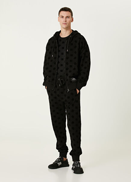 Black Logo Patterned Tracksuit