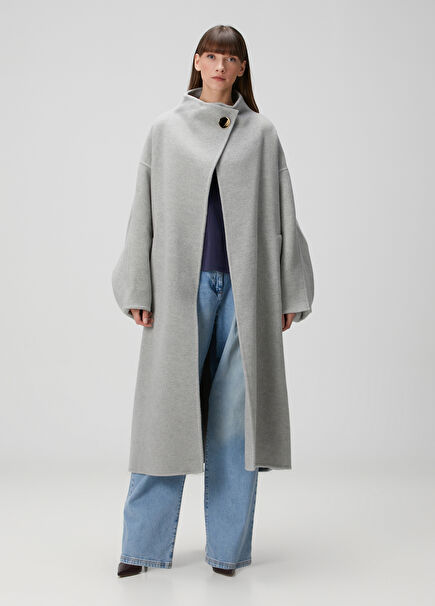 North Oversized Grey Wool Coat