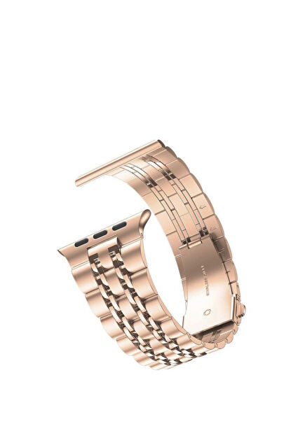 Apple Watch Uyumlu 38/40/41 mm Beads Loop Rose Gold Çelik Kordon